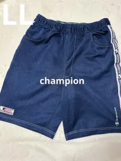 日本製【Champion】 チャンピオン◆ハーフパンツ/デニム風/ネイビー/LL