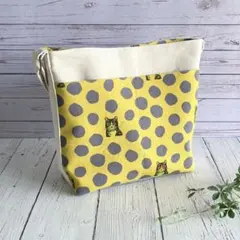 ワンショルダーバッグ ❀ マスタード×猫柄 ❀ ハンドメイド