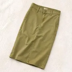 マザー デニムタイトスカート イエロー系 ミモレ丈 カジュアル 上品 こなれ感のサムネイル