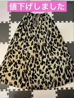 【美品】SHEIN レオパード柄 フレアスカート XS