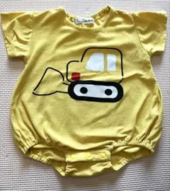 【70〜80cm ショベルカープリントロンパース／綿100％】