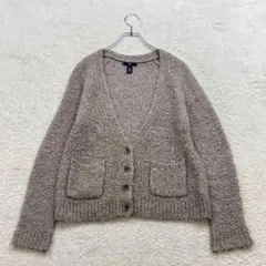 ✨ギャップ【S】薄茶 ブークレニット Vネック カーディガン ウール混のサムネイル