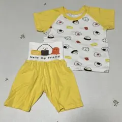 ベビーパジャマ 80センチ　半袖 腹巻き付き　春夏　黄色