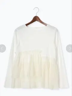 Te chichi オーガンジーペプラム切替レイヤードトップス ¥5,940