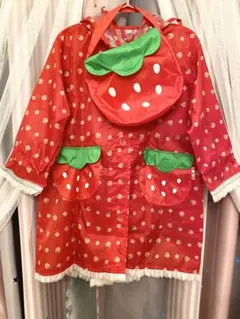 mother garden＊いちごレインコート⭐︎110㎝⭐︎いちごの収納バッグ付き