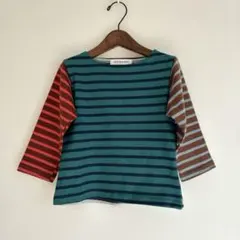 新品未使用　コットンボーダー長袖カットソー 110cm