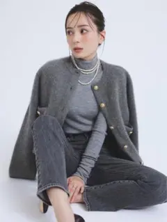 2026年最新】ラクーンブレンドノーカラーニットジャケットの人気