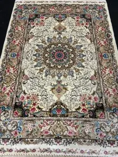 最高級希少作 ペルシャ絨毯 イラン クム産シルク100% 手織り　289万ノット