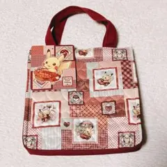 パッチワーク風ミニトートバッグ　pikachu sweet delivery