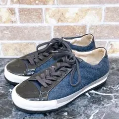 【2320】asics pedala スニーカー 黒　ネイビーのサムネイル