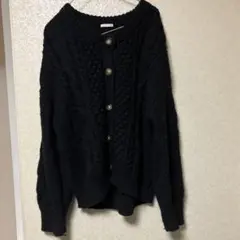 GU ジーユー Ｌカーディガン ブラック