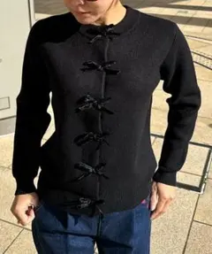 JENNE ベロアリボンカーディガン