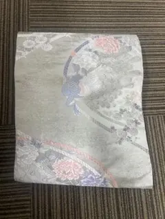 ST-187 シルバー系 花柄 名古屋帯