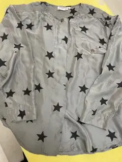 星柄　ポリエステルシャツ　レトロ古着