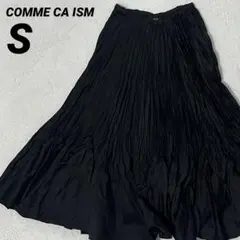 COMME CA ISM【美品】プリーツ フレアスカート きれいめ 上品 黒Sのサムネイル