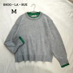SHOO・LA・RUE レイヤード風スウェットライクニット M グレー 重ね着