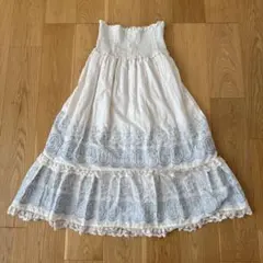 【大人気美品】axes femme お花　刺繍スカート ホワイト ブルー　レース