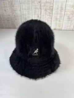 【 美品 】KANGOL ファー　バケットハット 黒 ブラック　M