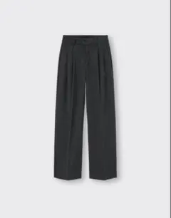 GU ヘリンボーンタックワイドパンツ ワイドパンツ ヘリンボーン グレー S