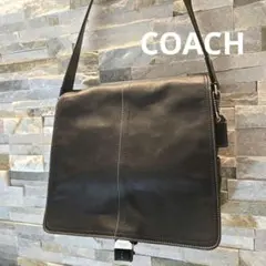 美品　COACH　コーチ　メッセンジャーバッグ　ショルダー　レザー　ブラック