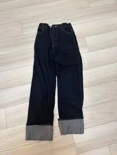 キッズ服　ストレート　デニムパンツ インディゴブルー　長ズボン