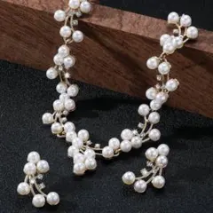 ピアス　ネックレス 2点セット　ブライダル　ウェディングアクセサリー　結婚式