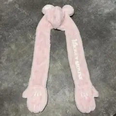 フォロー割■Disney STORE ミッキーマウス マフラー 手袋ピンクファン