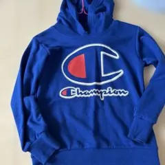 Champion フード付きパーカー 140サイズ 青