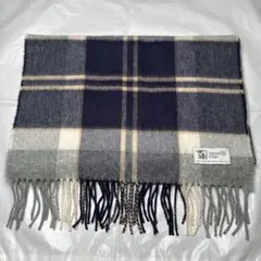 美品 ジョンストンズ カシミヤ100% 大判ストール シルバーバンノック