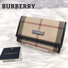 【極美品】バーバリー　ノヴァチェック　PVC レザー　6連キーケース