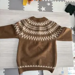 ブラウン ノルディック柄 セーター Mサイズ