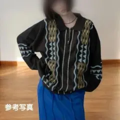 VACANCY ハーフジップ柄オーバーニット/F