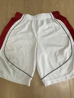 ASICS バスケットボールショーツ ホワイト/レッド　L