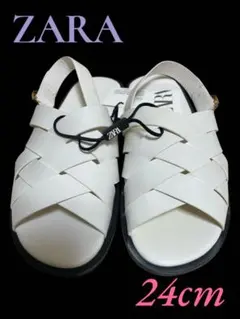 新品未使用タグ付き　ザラ　サンダル　グルカ　37 ホワイト