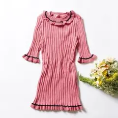 【美品✨】ケイトスペード ニットワンピース フリル ピンク Sサイズ