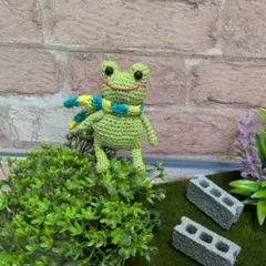 あみぐるみ☆カラフルなカエル(ライムグリーン)