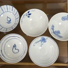 池田満寿夫氏デザイン ペンギンのイラスト入り 陶器皿 8枚セット 取皿