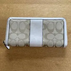 Coach ベージュ ホワイト 長財布