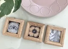 ミニウッドフレーム3個組ミナペルホネン　タンバリンchoucho