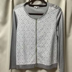 お値下げ中【美品】グレー 長袖カットソー　ジッパー付きのサムネイル
