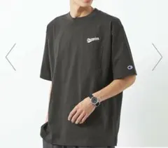 GLR別注Champion 刺繍ポケットTシャツ チャコール