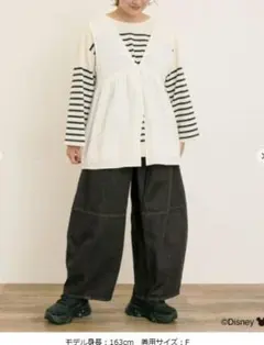 ディズニー　ミッキーマウス　レース柄ベスト　サマンサモスモス　オフホワイト