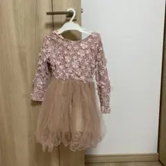 フォーマルドレス 花柄レース ピンク