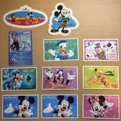 【使用済み】チケット8枚、リゾートラインフリーきっぷ、香港ディズニーシール2枚