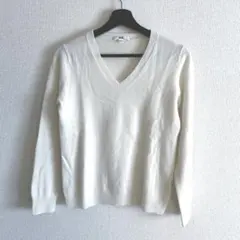 UNIQLO アイボリーホワイト Vネック 長袖セーター M
