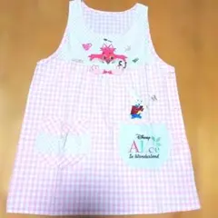 【美品】レア)ディズニー アリス　チェシャ猫エプロン　刺繍　アップリケ　グレイスのサムネイル