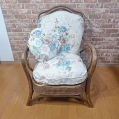 最終価格！1人掛けソファ ウィングバック 花柄 ローズ 姫系 ロココ調