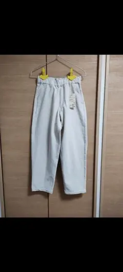 無印良品★ニットコーデュロイワイドテーパードパンツＸＸＳ－ＸＳ・アイボリー