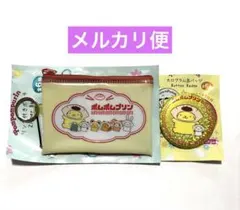 ポムポムプリン リング付きポーチ 缶バッジ ぎょうざ 2点セット セリア