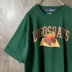 【LOGOSDAYS】 古着 メンズ トップス Tシャツ 緑 夏物 炎 キャンプのサムネイル